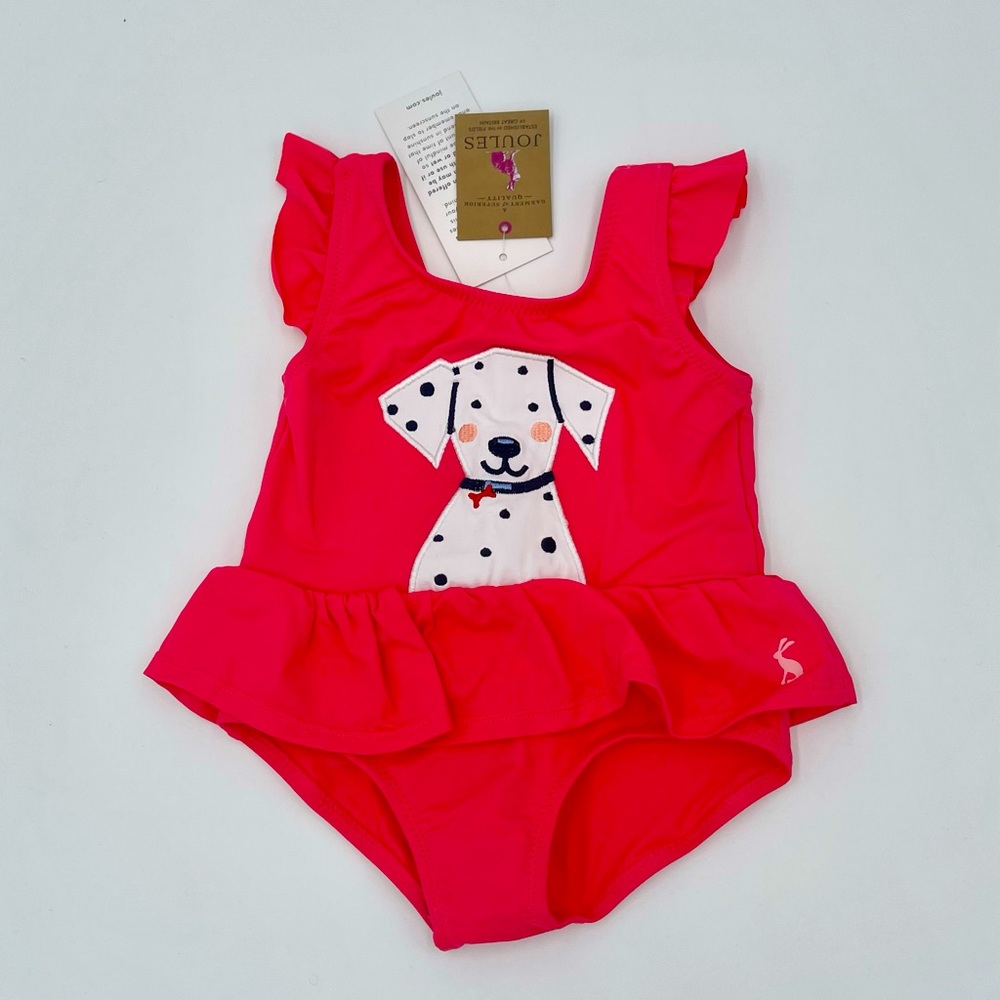 NWT Joules 1 pc Hot Pink Bathing Suit size 6-9 mo